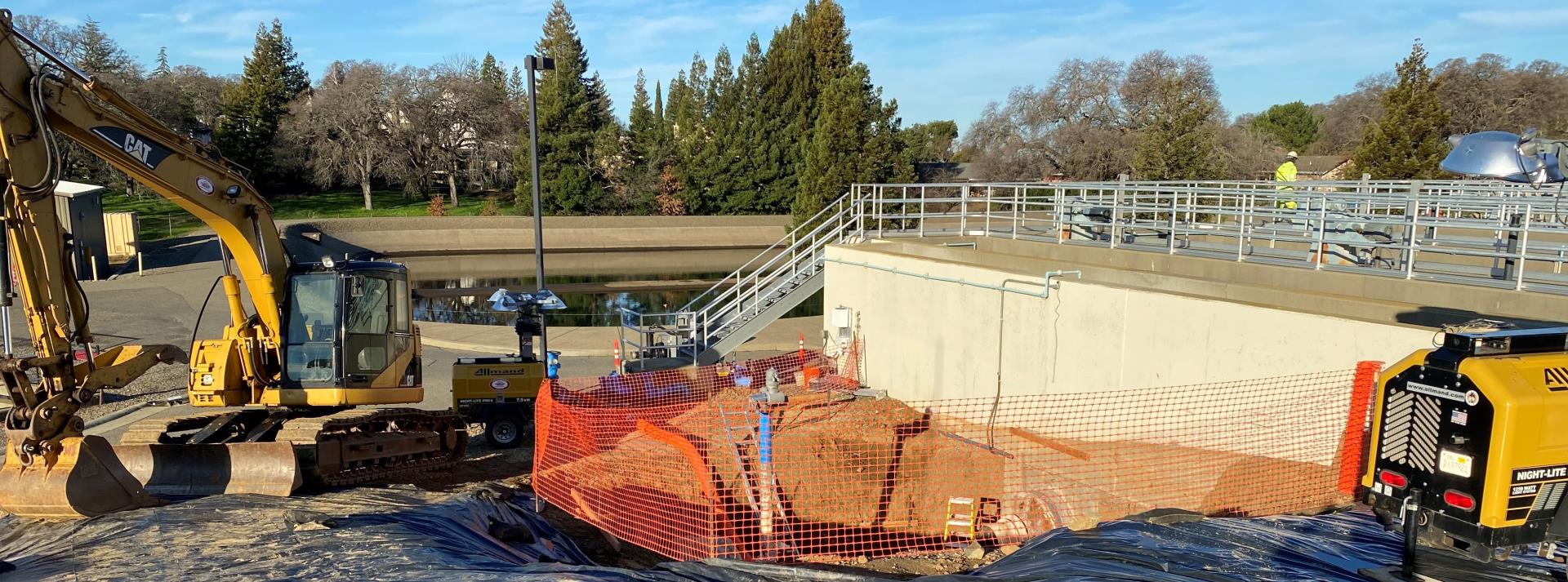 Construction work in progress as part of project at Water Treatment Plant