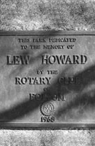 Lew Howard Park Plaque