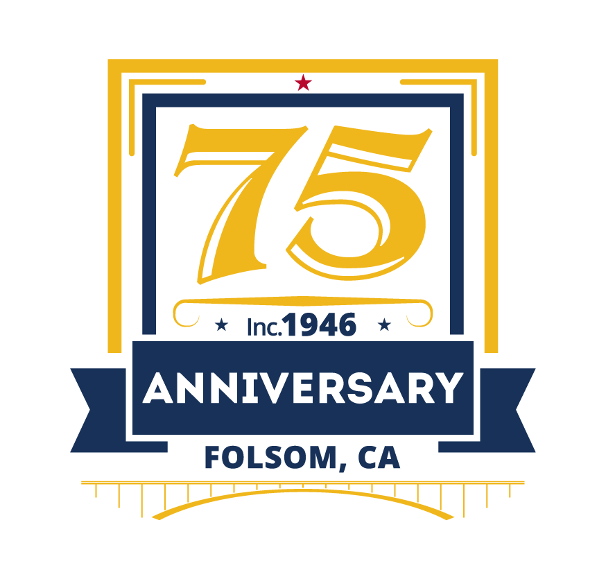 75th Anniversary Logo-Color with blue, yellow, and red