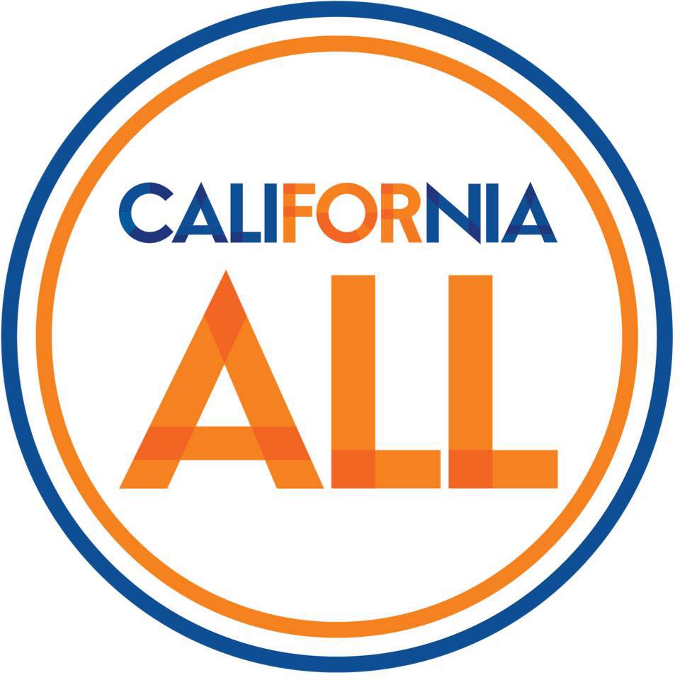 California For All circular logo in blue and orange
