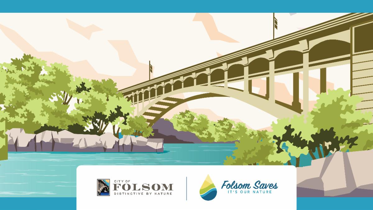 2021 FOLSOM-socialmedia_post04-twitter horizontal banner with the Folsom Saves artwork of Rainbow Bridge and the COF and Folsom Saves logo on the bottom of the header