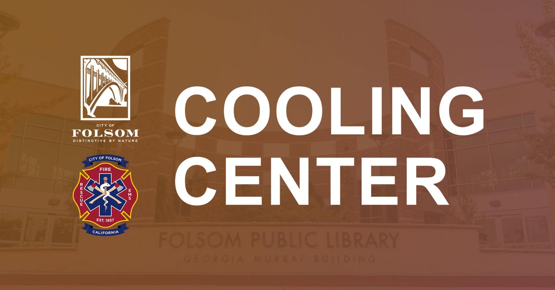 Cooling Center Graphic with Library Background