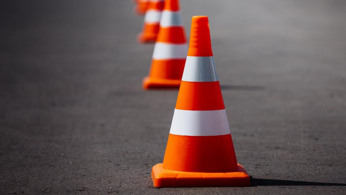 Image of Orange Traffic Cones on a Street