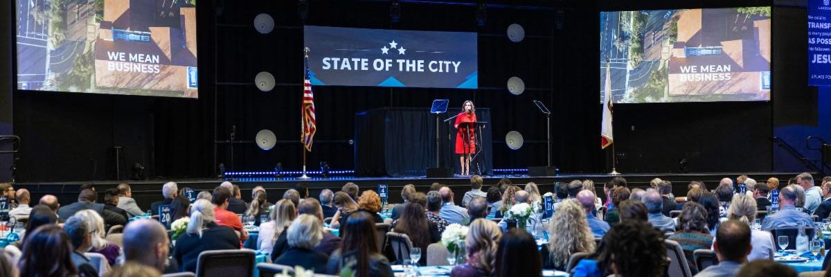 Mayor Rodriguez Speaking during the 2023 State of the City address