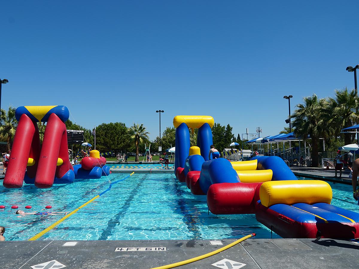 Aquatics Center Inflatable in Pool