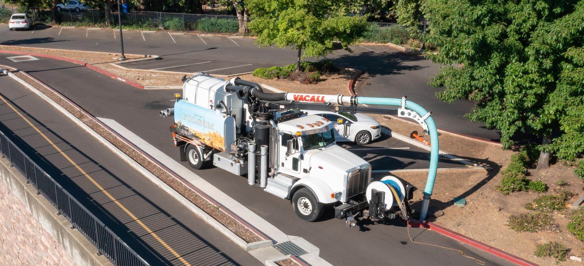 Vactor Truck in a parking lot