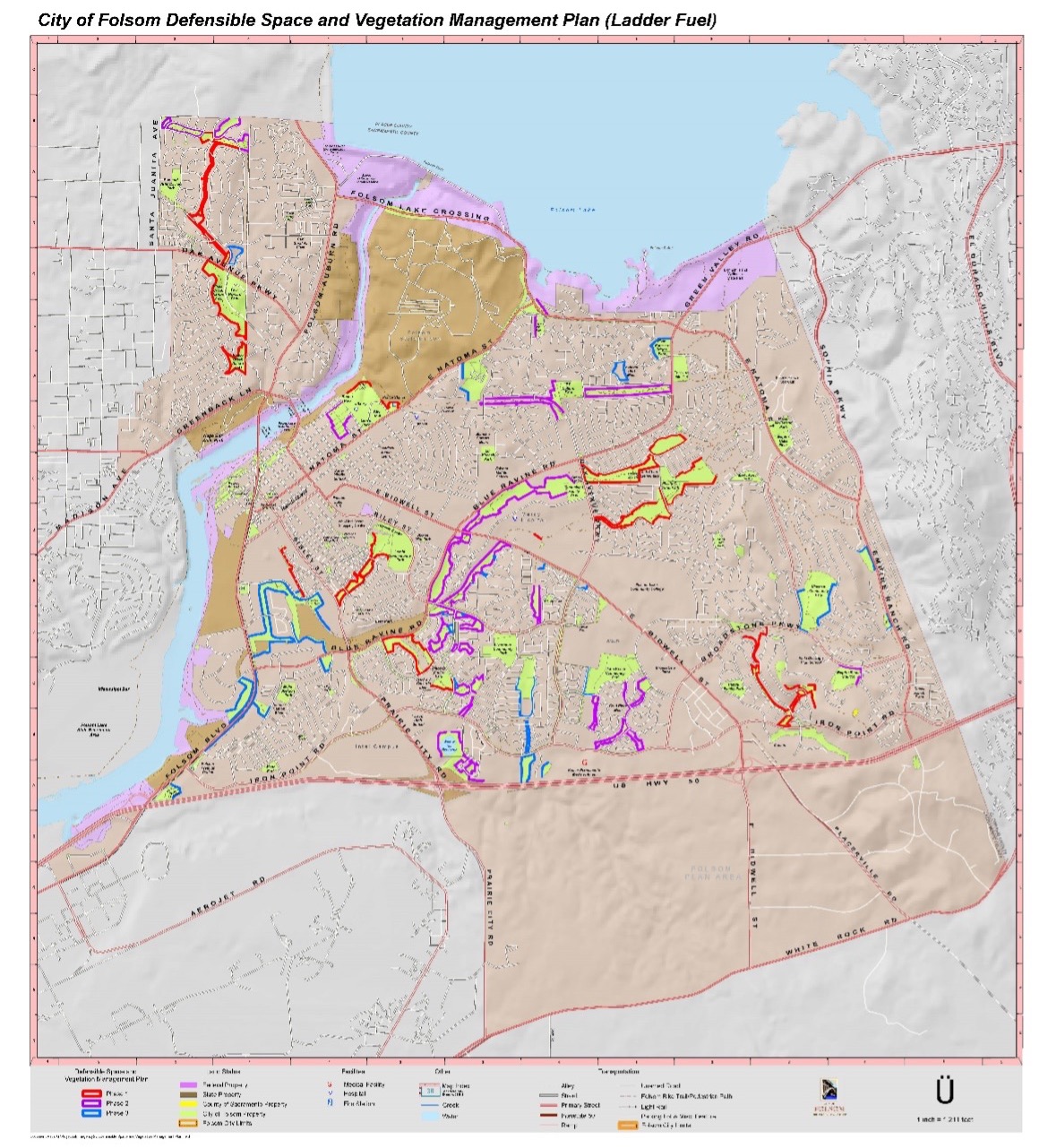 City of Folsom Defensible Space and Vegetation Management Plan map